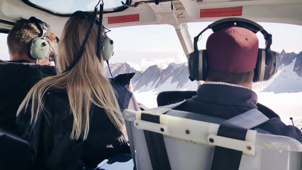 Helicopter flight glacier New Zealand