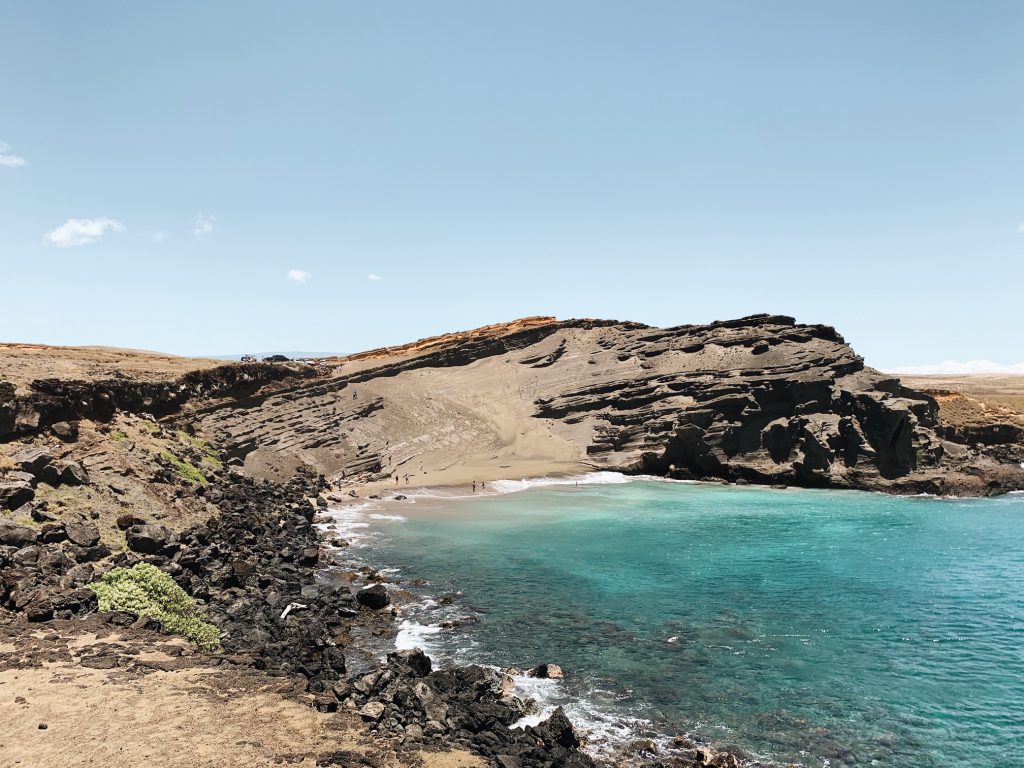 View of Green Sand beach Hawaii